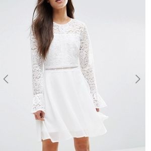 White Lace Skater Dress